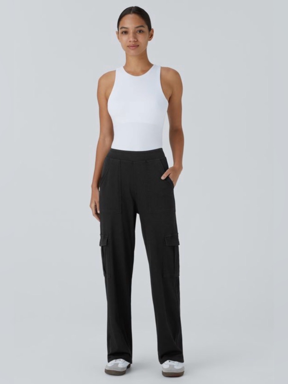 Halara Flex™ Mid Rise Pockets Straight Leg Casual Cargo Jeans